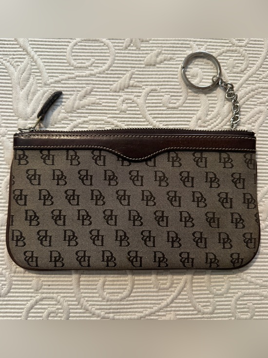 Dooney & Bourke Handbags - Dooney & Bourke signature "DB" monogram slim wristlet Keychain vintage Y2K 2000s